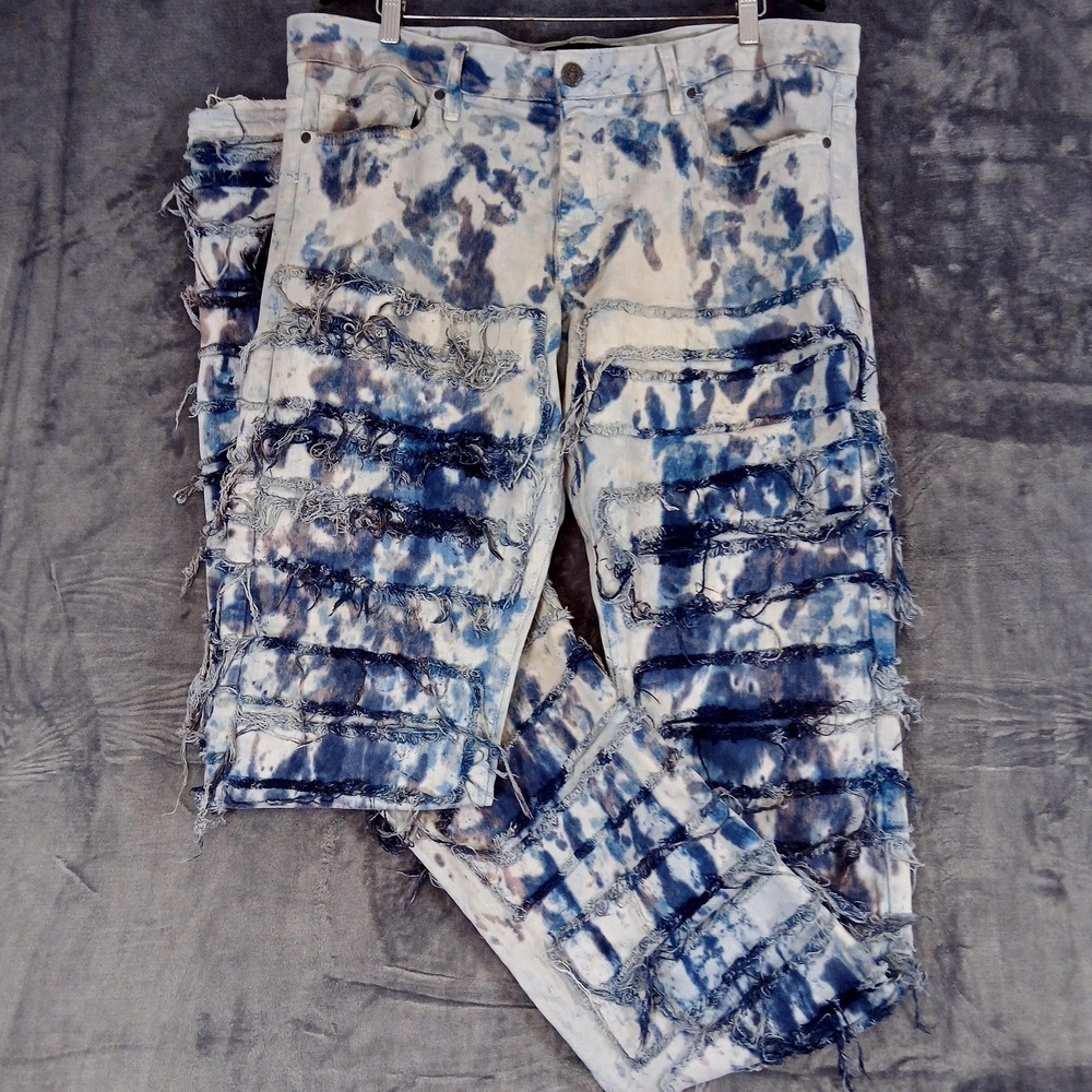 Jordan Craig Legacy Edition‎ Jeans Mens 40 Blue Bleach Tie Dye Martin Stacked